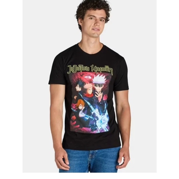 Jujutsu Kaisen Other - Jujutsu Kaisen Men's & Big Men's Graphic Print Tee Shirt, Size 2XL, Black
